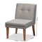 Baxton Studio Stewart MidCentury Modern Grey Velvet Upholstered and Walnut Brown Finished Wood Dining Chair 214-11698-ZORO - alternate 6